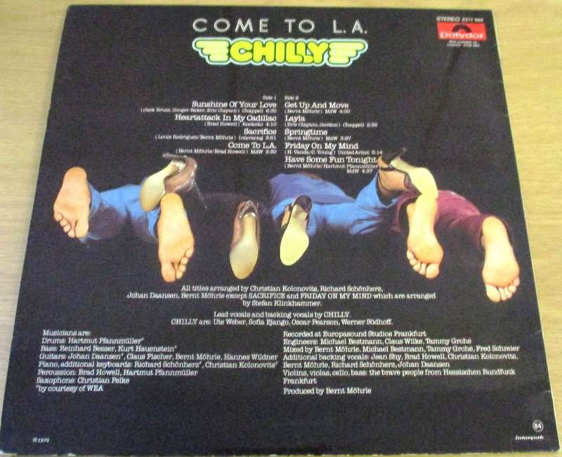 CHILLY Come to L.A. LP VINYL RECORD