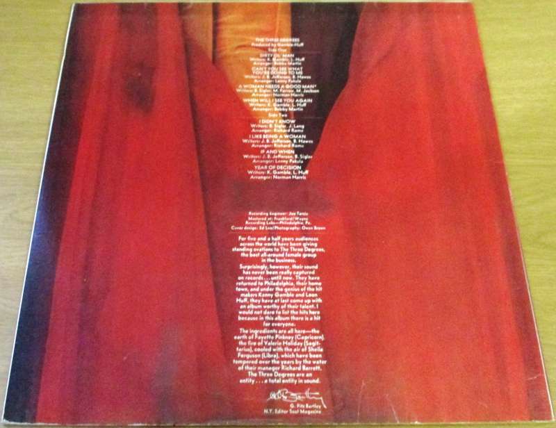 THE THREE DEGREES LP VINYL RECORD