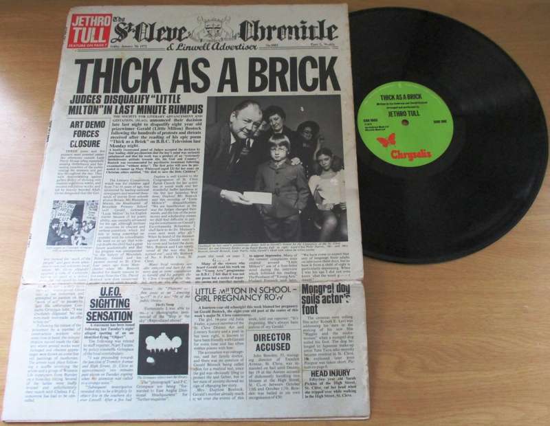 JETHRO TULL Thick as a Brick  LP VINYL RECORD