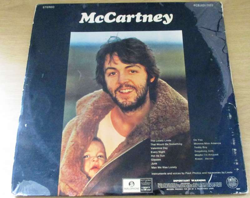 PAUL McCARTNEY McCartney LP VINYL RECORD
