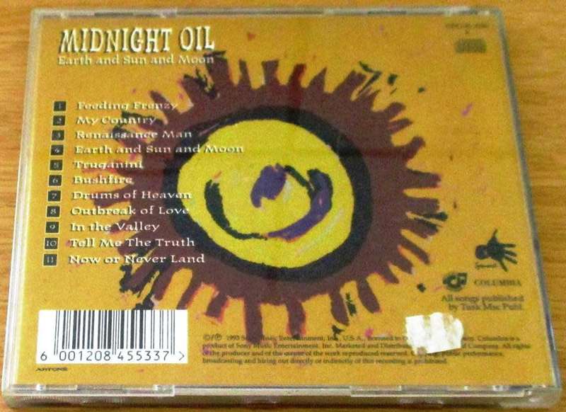 MIDNIGHT OIL Earth Sun and Moon CD [Shelf G10]