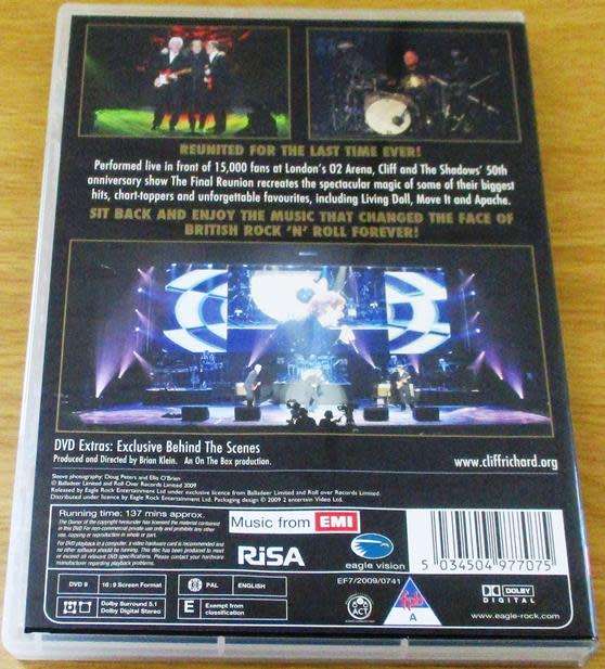 CLIFF RICHARD AND THE SHADOWS The Final Reunion DVD