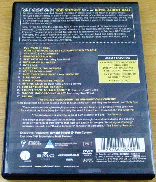 ROD STEWART One Night Only Live at the Royal Albert Hall DVD