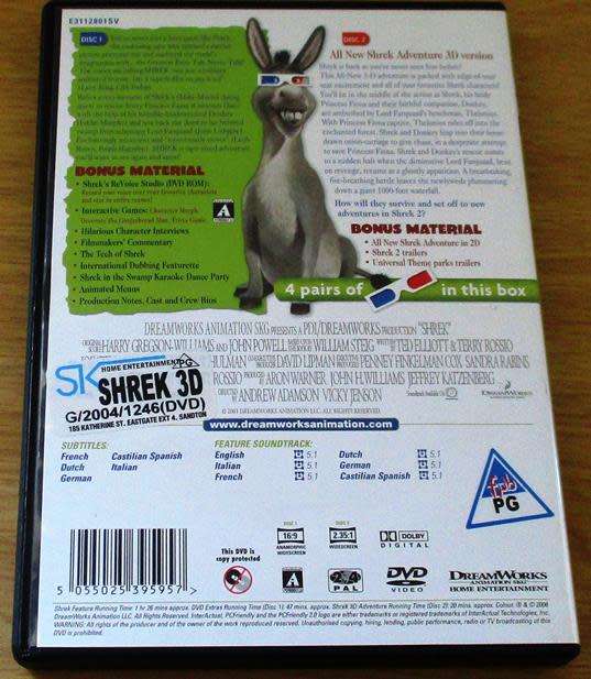 CULT FILM: SHREK + 3D + 3D GLASSES  [DVD BOX 1]