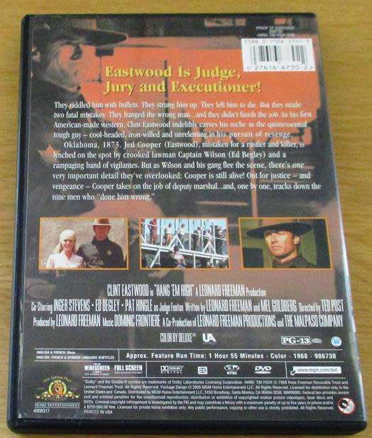 CULT FILM: HANG `EM HIGH Clint Eastwood DVD [DVD BOX 2]