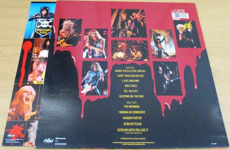 W.A.S.P. Live in the Raw Original 1987 UK Pressing VINYL Record