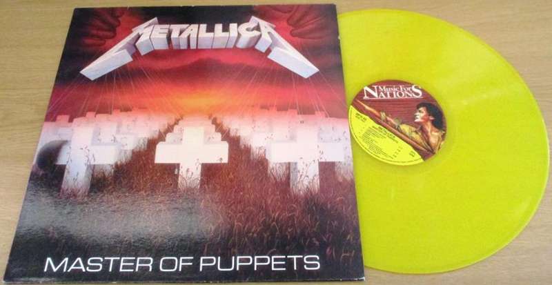 METALLICA Master of Puppets UK Unofficial YELLOW VINYL Record