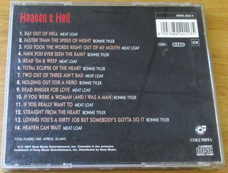 MEAT LOAF AND BONNIE TYLER Heaven and Hell CD [Shelf G Box 12]