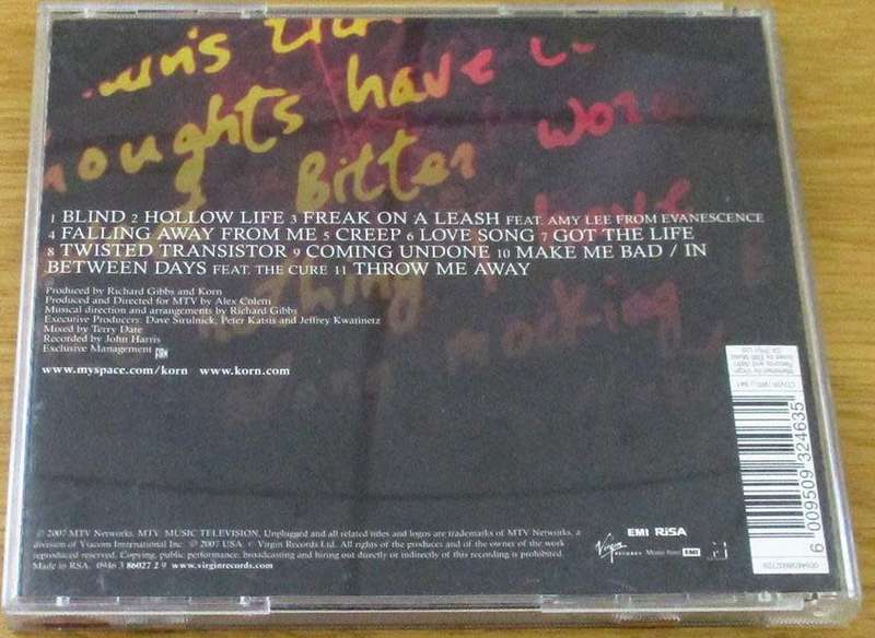 KORN Unplugged CD [Shelf G Box 13]
