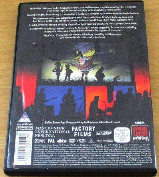 GORILLAZ Demon Days Live at the Manchester Opera House DVD