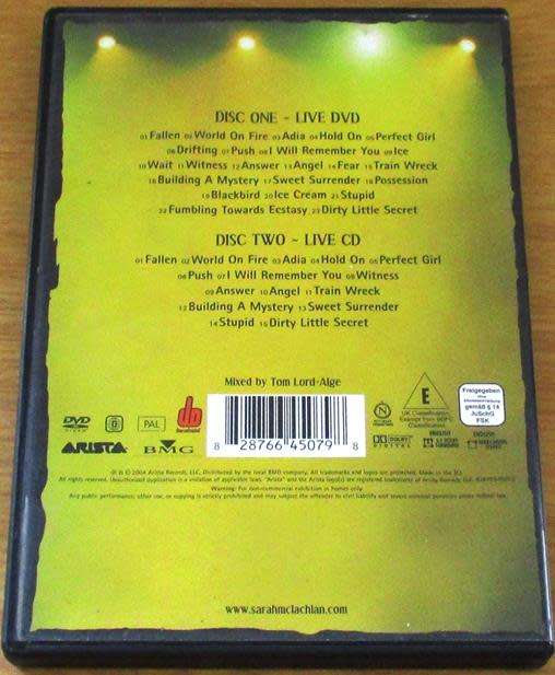 SARAH McLACHLAN Afterglow Live CD+DVD