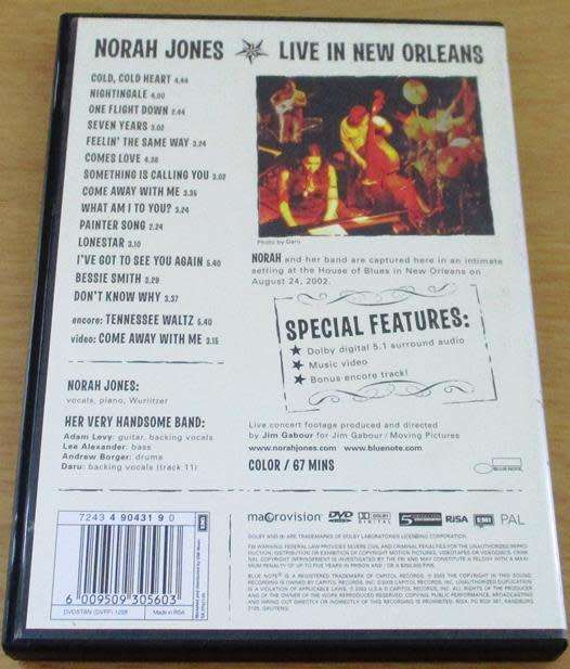 NORAH JONES Live in Orleans DVD