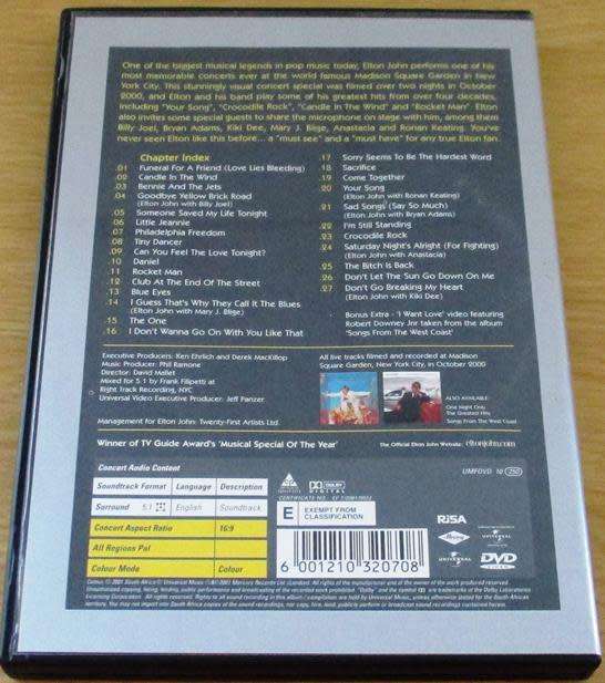 ELTON JOHN One Night Only - The Greatest Hits DVD