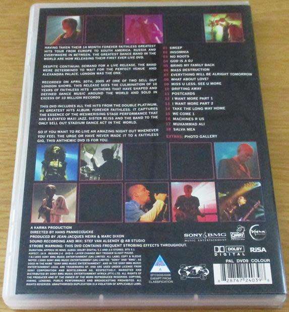 FAITHLESS Live at Alexandra Palace DVD
