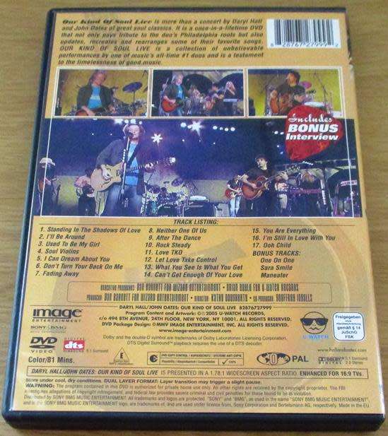 DARYL HALL JOHN OATES Our Kind of Soul DVD