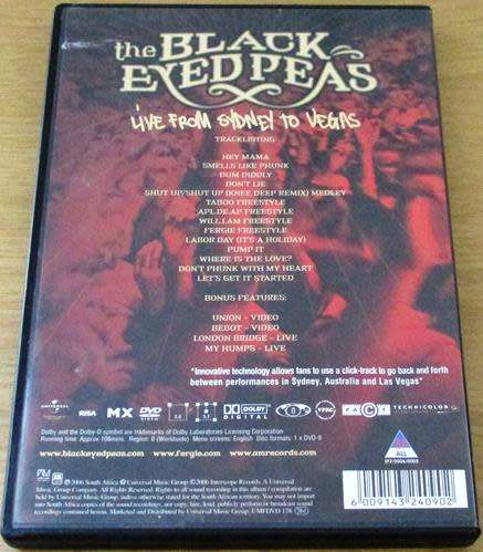 THE BLACK EYED PEAS Live From Sydney to Vegas DVD