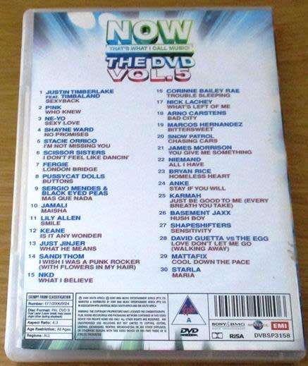 NOW THAT`S WHAT I CALL MUSIC THE DVD Vol. 5 DVD