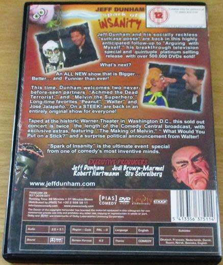 CULT FILM: JEFF DUNHAM Spark of Insanity DVD [DVD BOX 15]