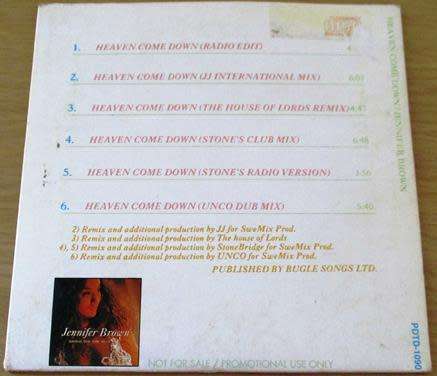 JENNIFER BROWN Heaven Come Down CD Single [msr]