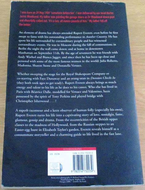 RED CARPETS and other banana Skins RUPERT EVERETT the Autobiography softcover BOOK