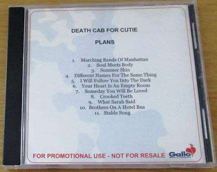 DEATH CAB FOR CUTIE Plans Promo CD