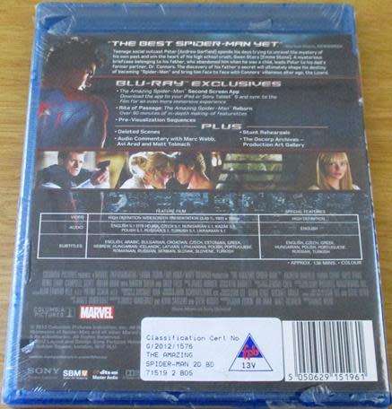 THE AMAZING SPIDER-MAN 2 Disc BLU RAY