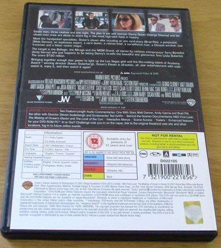 CULT FILM: OCEAN`S ELEVEN George Clooney Brad Pitt [DVD BOX 1]