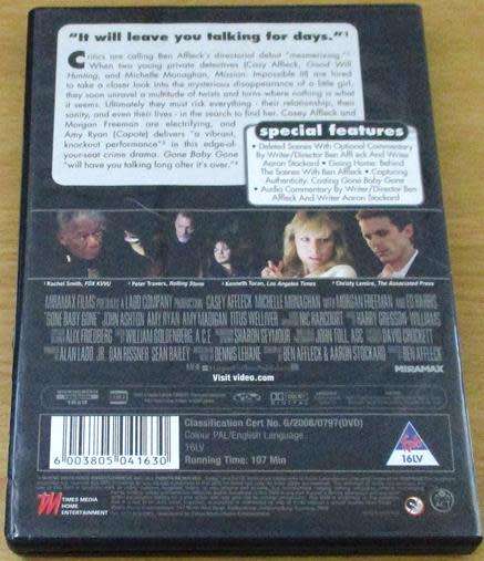 CULT FILM: GONE BABY GONE Ben Affleck Morgan Freeman Ed Harris DVD [DVD BOX 5]