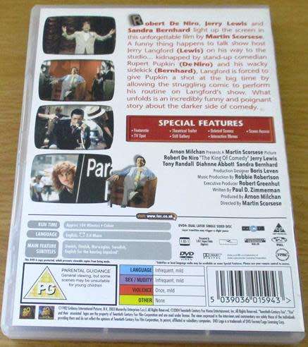 CULT FILM: THE KING OF COMEDY De Niro DVD [BBOX 6]