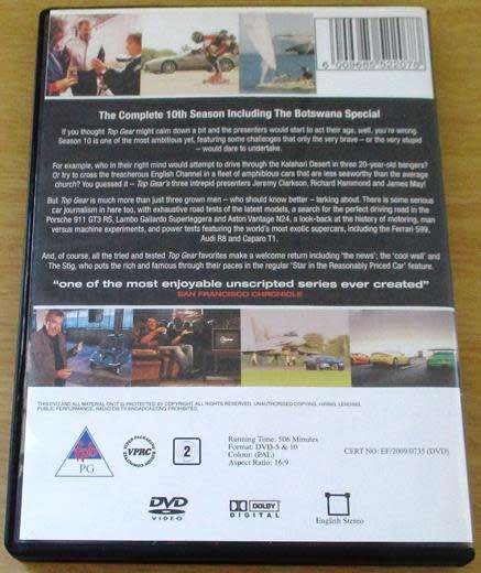CULT FILM: TOP GEAR The Complete Season 10 DVD [BBOX 6]