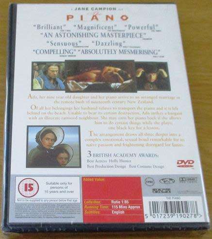 CULT FILM: THE PIANO Holly Hunter Harvey Keitel Sam Neill DVD [BBOX 6]