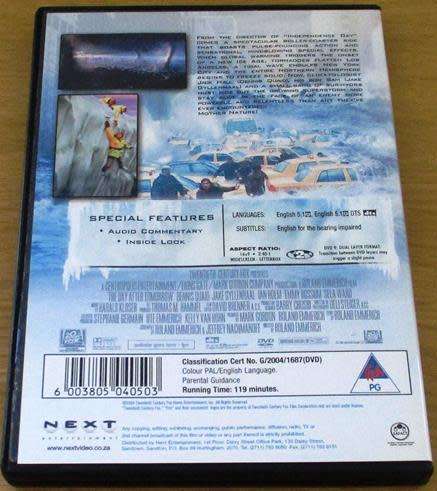 CULT FILM: THE DAY AFTER TOMORROW DVD [BBOX 7]