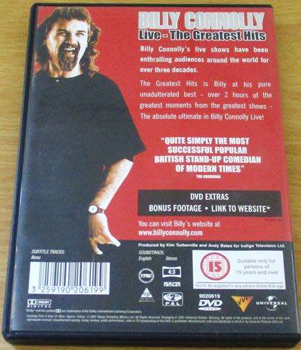 CULT FILM: BILLY CONNOLLY Live The Greatest Hits DVD [BBOX 7]