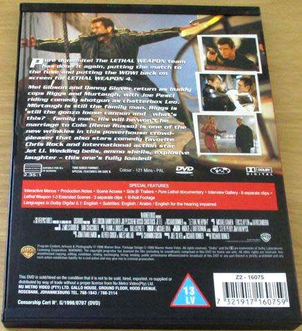 CULT FILM: LETHAL WEAPON 4 DVD [BBOX 8]
