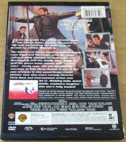 CULT FILM: LETHAL WEAPON 4 Premiere Collection DVD [BBOX 8]