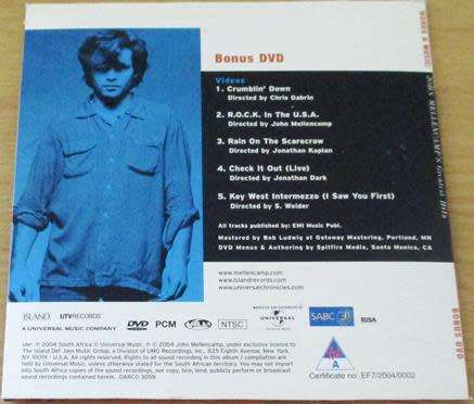 JOHN MELLENCAMP Words and Music Bonus DVD Crumblin Down+R.O.C.K. IN THE USA Etc [Card sleeve Box]