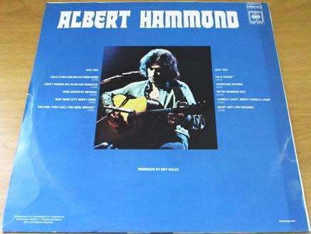 ALBERT HAMMOND featuring I`m a Train LP VINYL Record