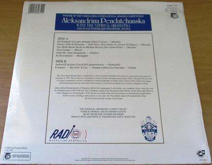 ALEKSANDRINA PENDATCHANSKA [Soprano] with the National Orchestra LP VINYL Record