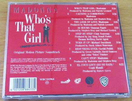 MADONNA Who`s That Girl? O.S.T.  South African Release CD