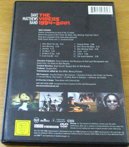 DAVE MATTHEWS BAND The Videos 1994-2001 DVD