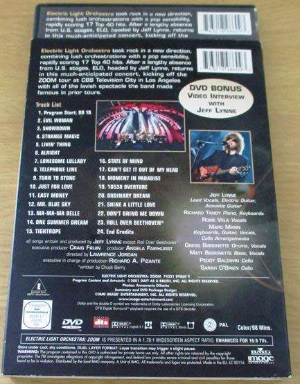 ELO ELECTRIC LIGHT ORCHESTRA Zoom Tour Live DVD