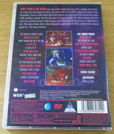 HUEY LEWIS AND THE NEWS The Heart of Rock & Roll DVD