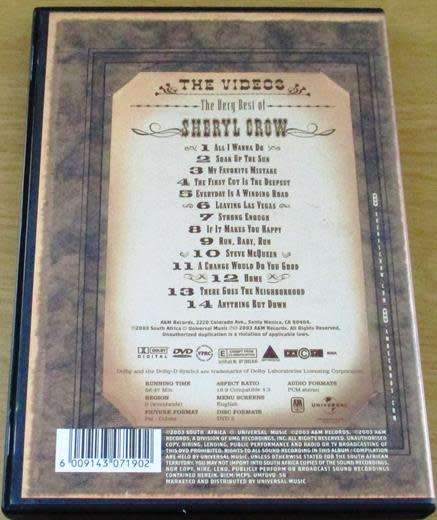 SHERYL CROW The Very Best of The Videos DVD