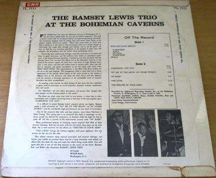 RAMSEY LEWIS TRIO At the Bohemian Caverns LP VINYL RECORD