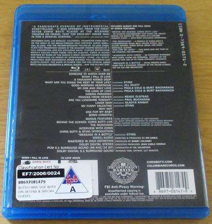 CHRIS BOTTI Live with Orchestra and special guests BLU RAY