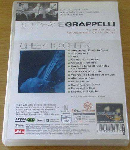 STEPHANE GRAPPELLI Cheek to Cheek Live in New Orleans 1989 DVD