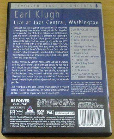 EARL KLUGH Live at Jazz Central, Wahington DVD
