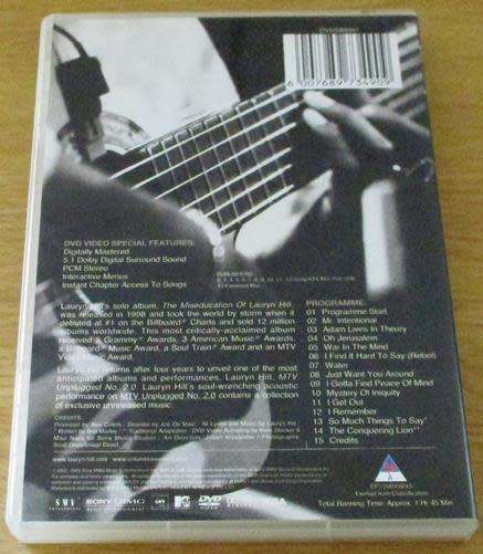 LAURYN HILL MTV Unplugged No. 2.0 DVD
