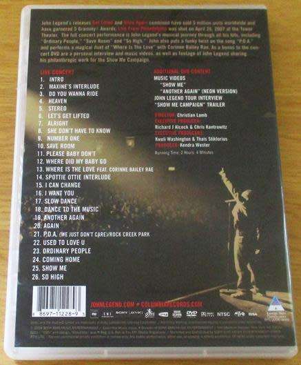 JOHN LEGEND Live From Philadelphia DVD