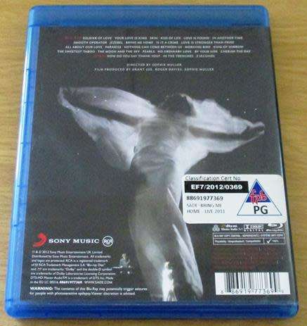 SADE Bring Me Home Live 2011 BLU RAY [Blu Ray Shelf]